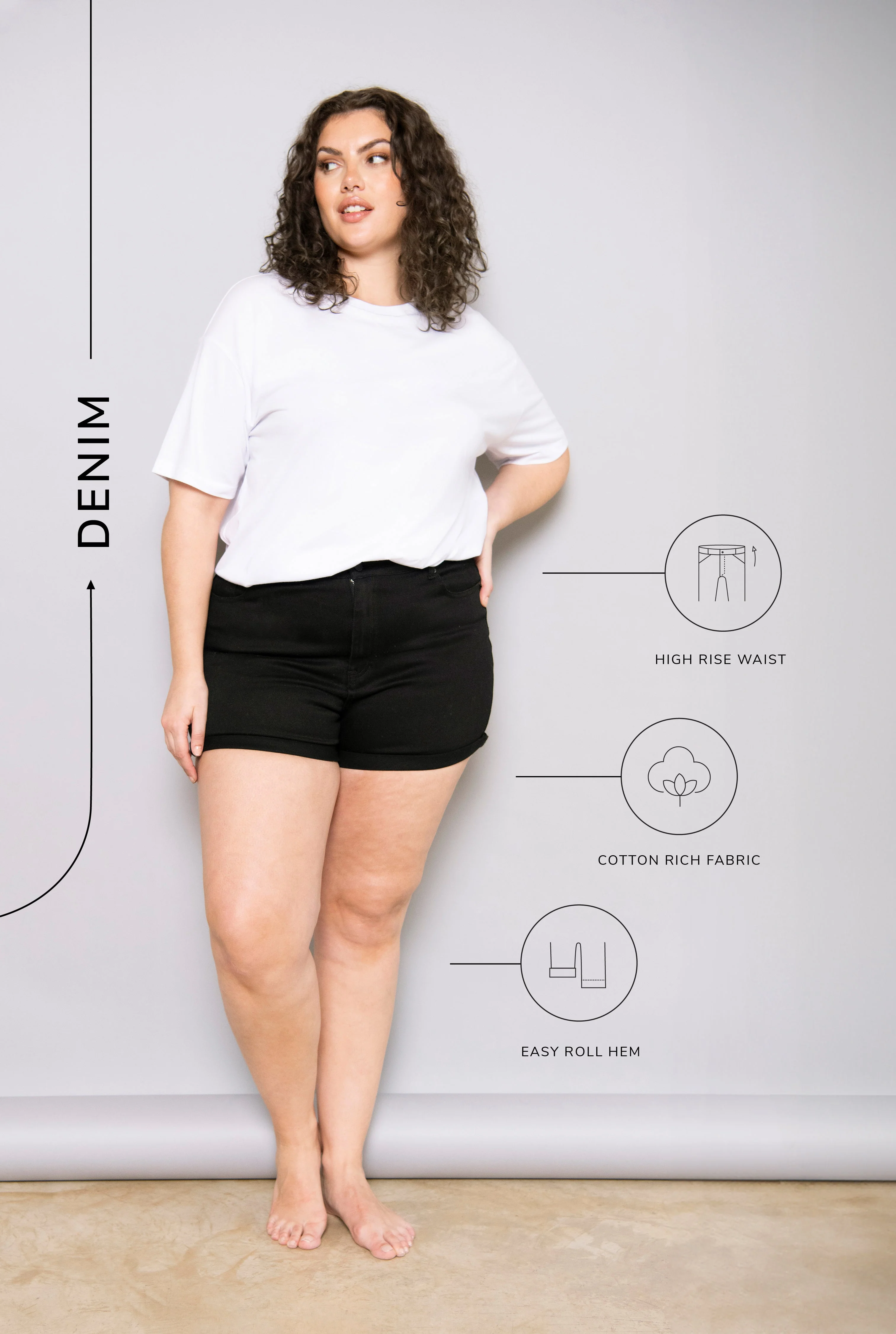 Everyday Denim Shorts - Black - Image 3