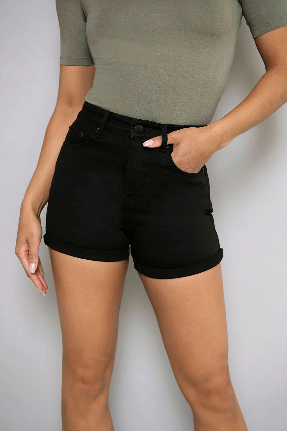 Everyday Denim Shorts - Black - Image 4