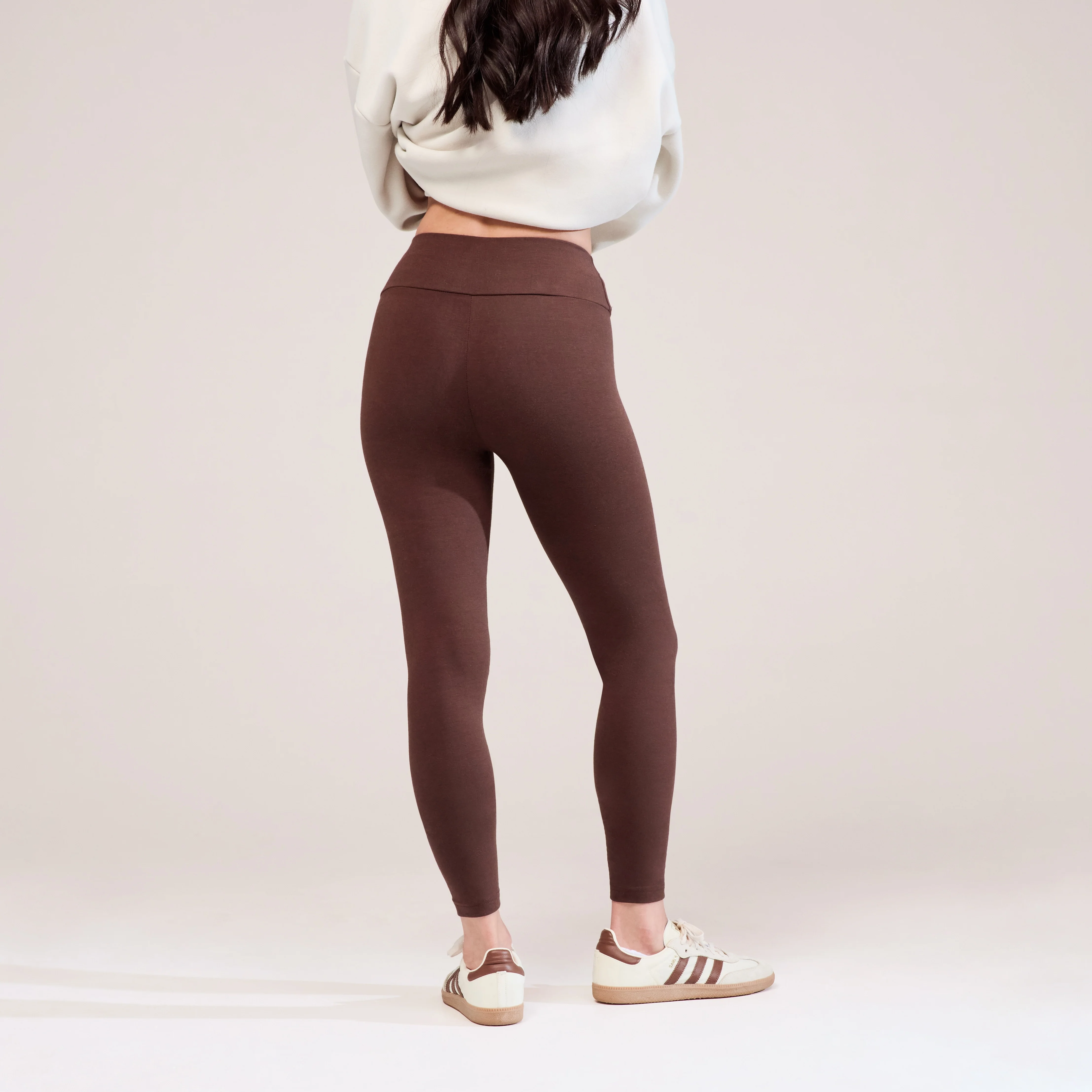 Everyday High Waisted Leggings - Chocolate Brown - Image 5