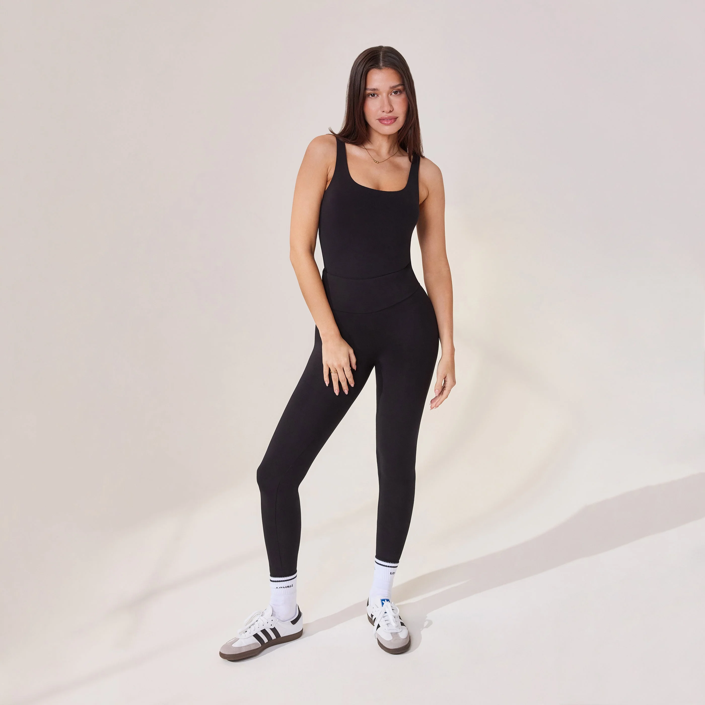 Lightweight Everyday High Waisted Leggings - Black - Image 5