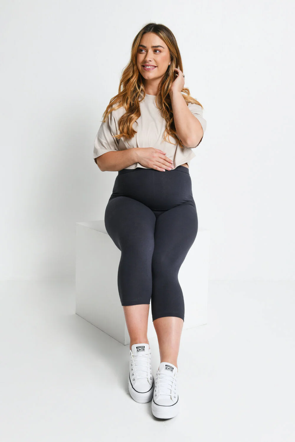 Maternity Everyday Cropped Leggings - Odyssey Grey - Image 5