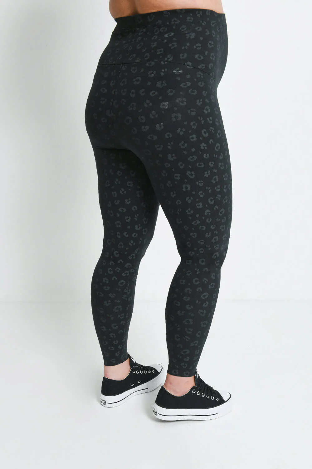 Maternity Everyday Leggings - Black Animal Print - Image 4