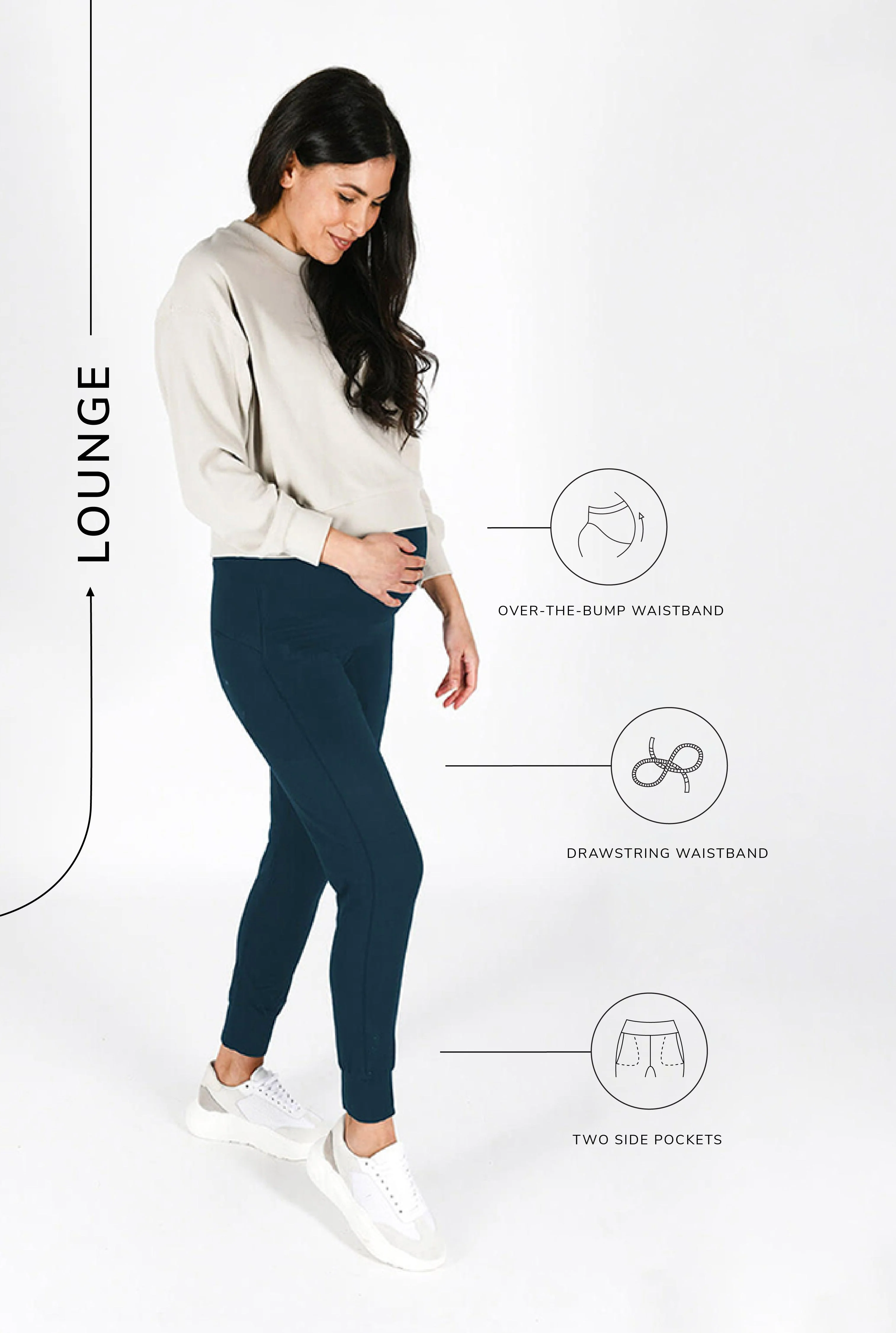 Maternity Recharge Joggers - Navy Blue - Image 6