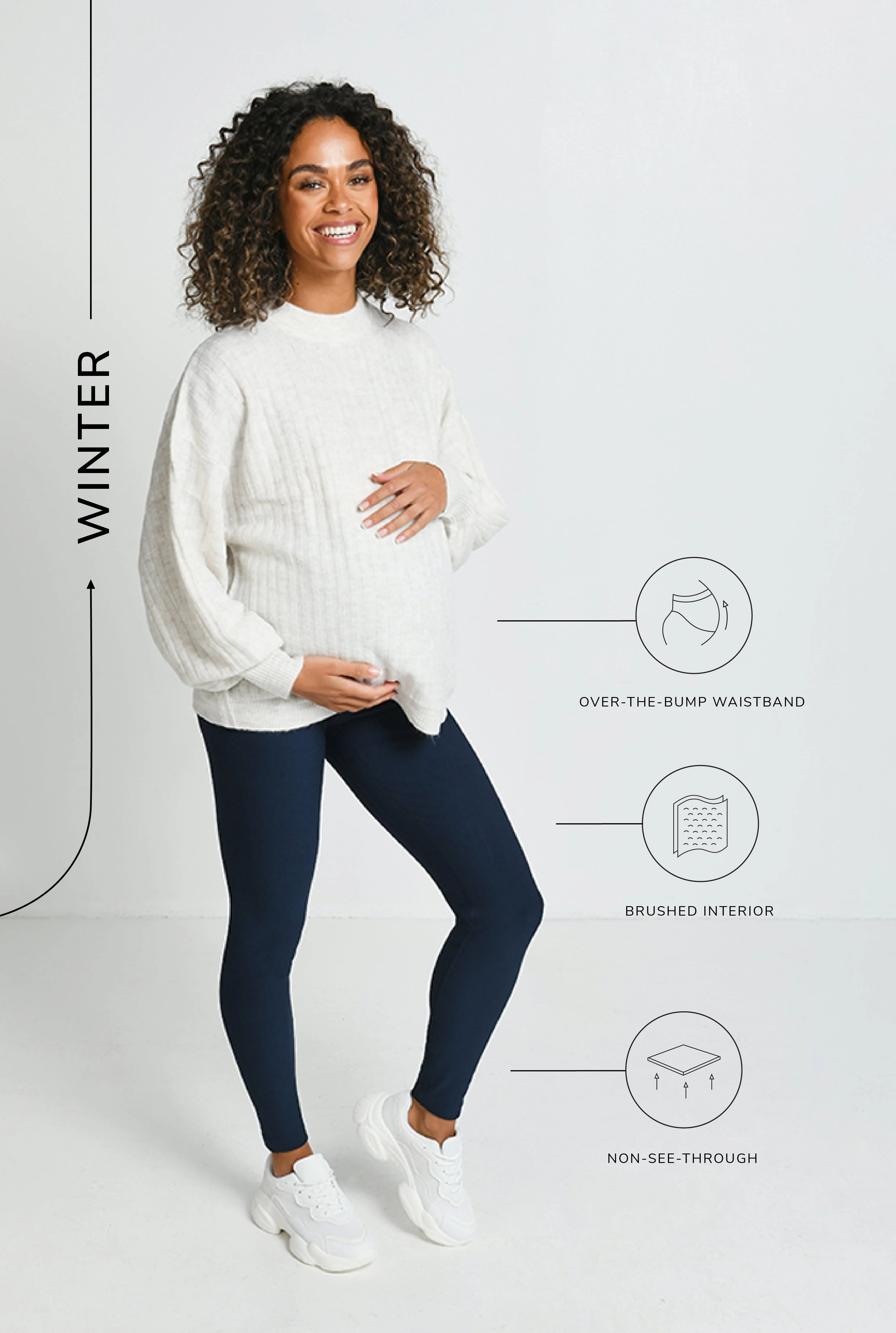 Maternity Winter Everyday Leggings - Navy - Image 6