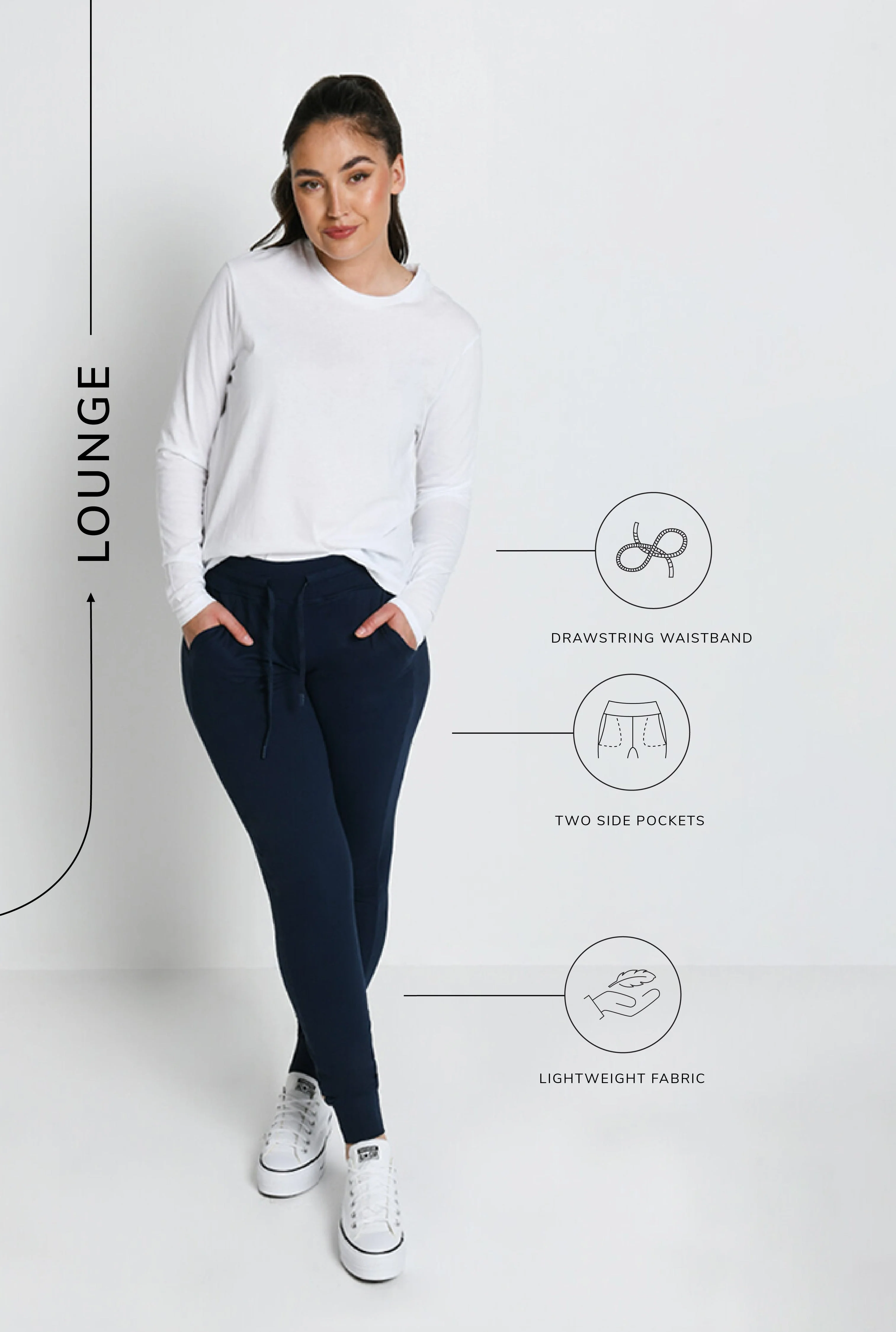 Recharge High Waisted Joggers - Navy Blue - Image 6